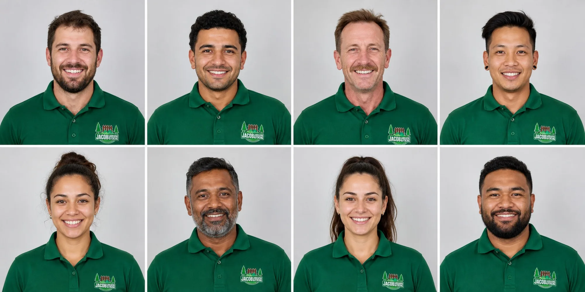 Jacob Landscaping and Fencing team Sydney NSW - professional fencing and landscaping crew in branded green polos
